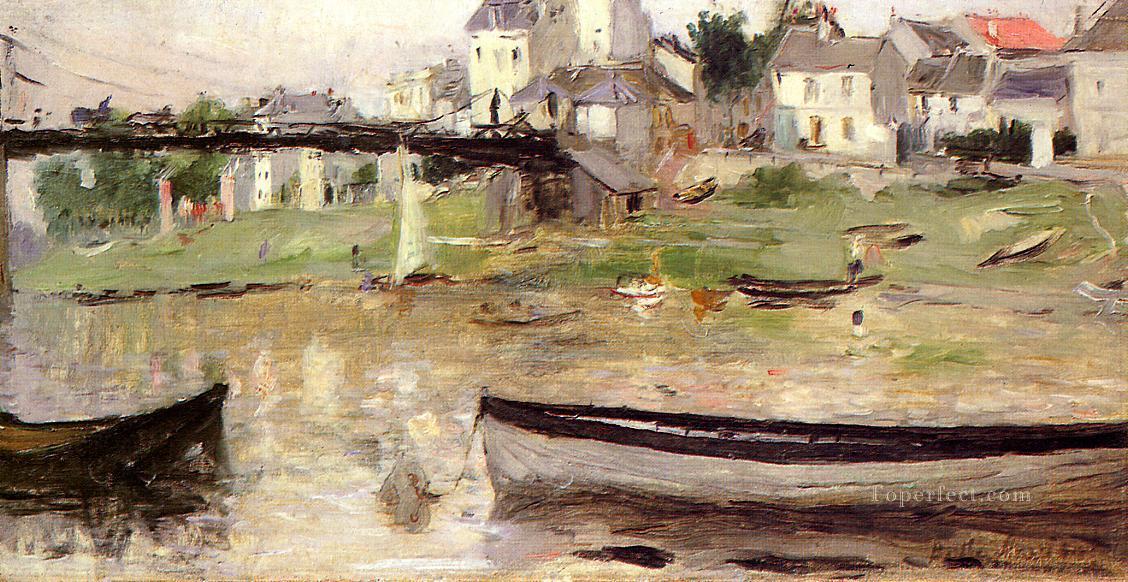Boats on the Seine impressionists painters Berthe Morisot Oil Paintings